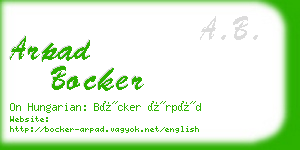arpad bocker business card